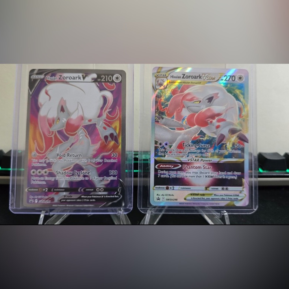 Pokemon Cards - Hisuian Zoroark VSTAR #SWSH298 and #SWSH297